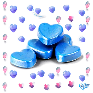 Blue Candy Hearts PNG 59