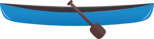 Blue Canoewith Paddle PNG image