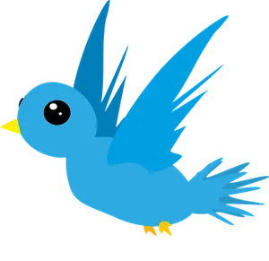 Blue Cartoon Bird Flying PNG image