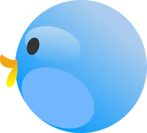 Blue Cartoon Bird Icon