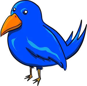 Blue Cartoon Bird Illustration
