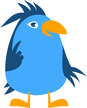 Blue Cartoon Bird Vector