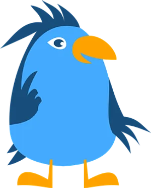 Blue Cartoon Bird Vector