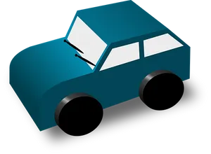 Blue Cartoon Car Graphic
