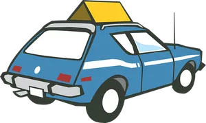 Blue Cartoon Car Illustration
