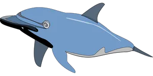 Blue_ Cartoon_ Dolphin_ Vector PNG image
