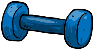 Blue Cartoon Dumbbell
