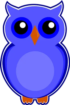 Blue Cartoon Owl PNG image