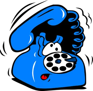 Blue Cartoon Rotary Phone PNG image