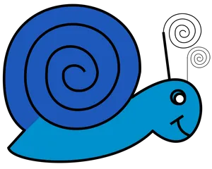 Blue Cartoon Snail PNG image