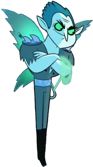 Blue Cartoon Vampire Character PNG image