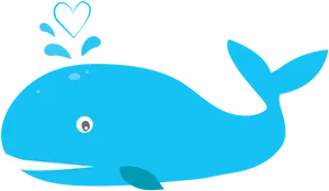 Blue Cartoon Whale Clipart PNG image