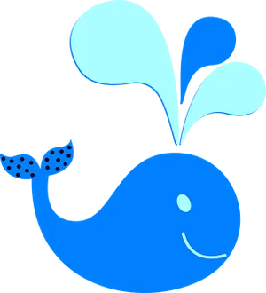 Blue Cartoon Whale PNG image