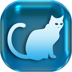 Blue Cat Icon PNG image