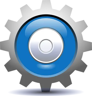 Blue Center Gear Icon PNG image
