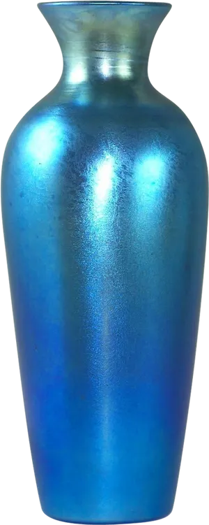 Blue Ceramic Vase Reflective Surface PNG