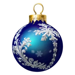 Blue Christmas Ball PNG 06132024