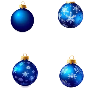 Blue Christmas Ornaments PNG 05252024
