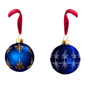 Blue Christmas Ornaments PNG Vib