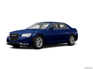 Blue Chrysler Sedan Profile View PNG