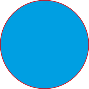 Blue Circle Red Outline Graphic