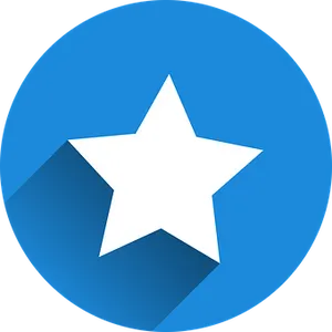 Blue Circle White Star Icon PNG image