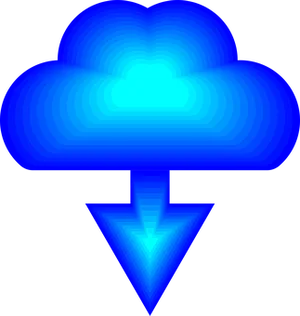 Blue Cloud Download Icon PNG image
