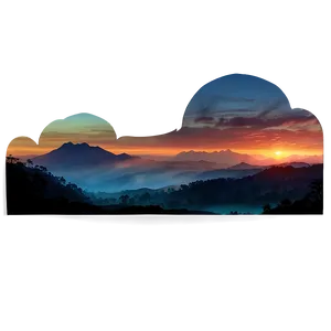 Blue Clouds Sunset PNG 06202024