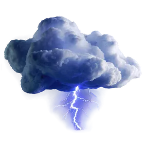 Blue Clouds With Lightning PNG Cig