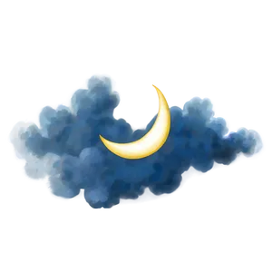 Blue Clouds With Moon PNG 06202024 PNG