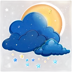 Blue Clouds With Stars PNG 06202024