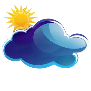 Blue Clouds With Sun PNG 3