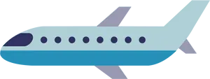 Blue Commercial Airplane Vector PNG image