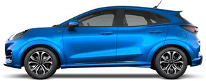 Blue Compact Car Side View PNG image