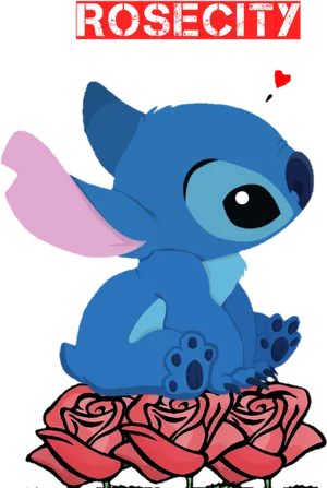 Blue Creatureon Roses PNG image