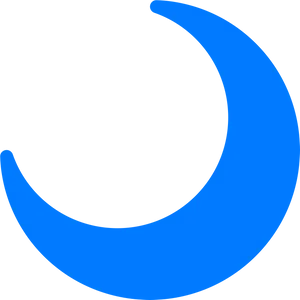 Blue Crescent Moon Graphic PNG image