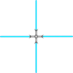 Blue Crossguard Lightsaber PNG image