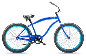 Blue Cruiser Bikewith Black Tyres PNG image