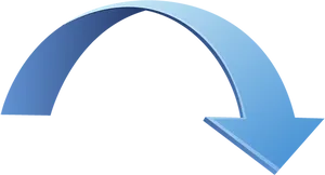 Blue Curved Arrow PNG image