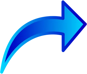 Blue Curved Arrow