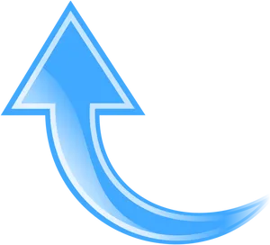 Blue Curved Arrow