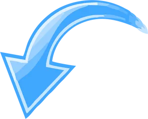 Blue Curved Down Arrow PNG image
