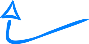Blue Curved Hand Drawn Arrow PNG image