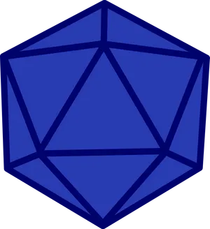 Blue D20 Dice Icon