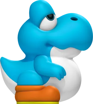 Blue_ Dinosaur_ Character_ Render PNG image