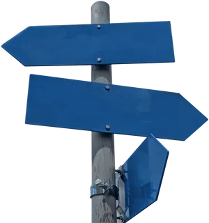 Blue Directional Arrows Signpost PNG
