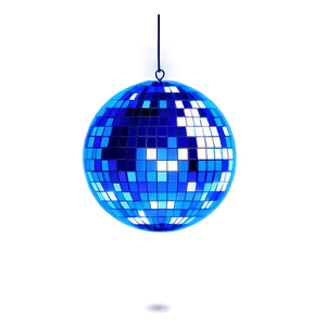 Blue Disco Ball Suspended Against Gray Background PNG image