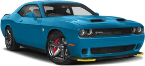 Blue Dodge Challenger S R T Angled View PNG image