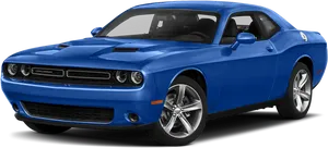 Blue Dodge Challenger Side View PNG image