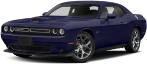 Blue Dodge Challenger Side View PNG image